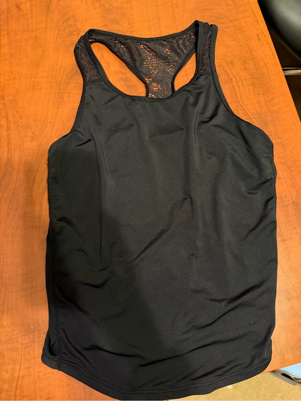 ZYIA Black Racerback Tank with Lace Back